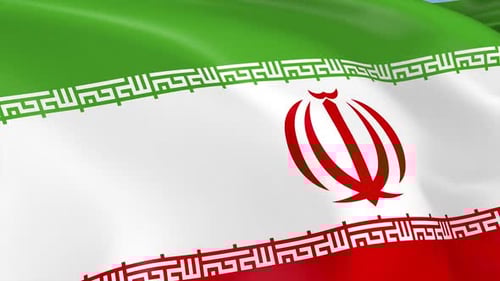 Realistic Waving Iranian National Flag