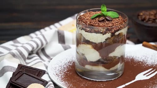 Delicious Tiramisu Dessert With Chocolate And Coffee