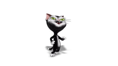 3D Kitty Cat Fun Dance Looped on White