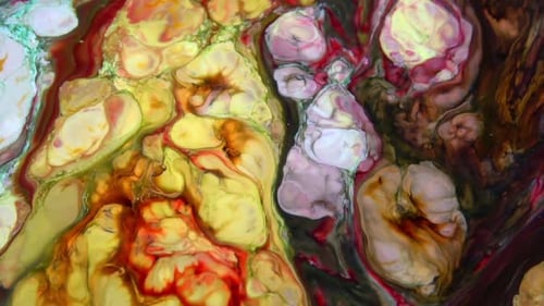 Swirling Abstract Colors Creating Cell-like Shapes
