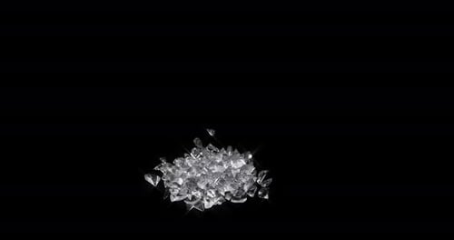 Kristalline geometrische Formbewegung in Stücke fallen und in Stücke fallen