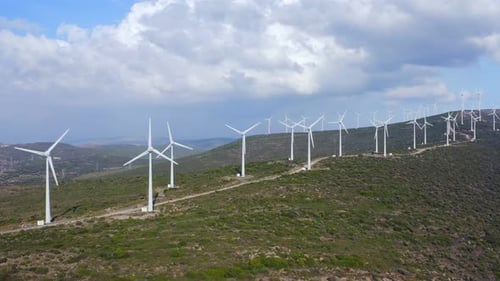 Wind Turbines Spinning
