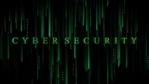 Futuristic Digital Code Rain Cybersecurity Background