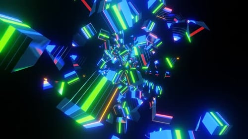 Fondo abstracto Vj Loop de formas de neón parpadeantes 02