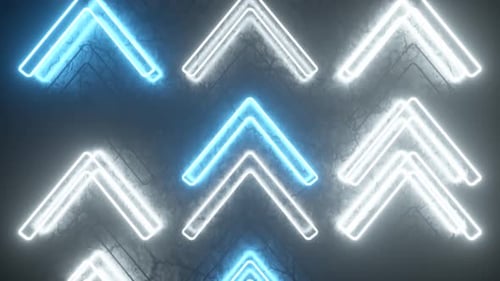 Animated Neon Arrows Upward Direction Seamless Loop Background