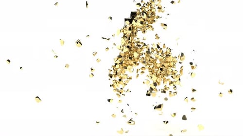 Golden Bitcoin Symbol Shattering Animation
