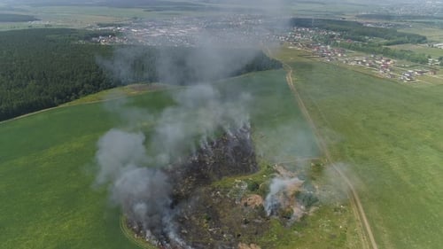 Aerial view of Fire in the field 09
