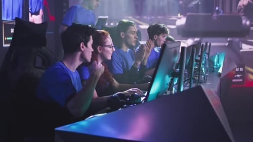 Motivated Gamers Preparing to Play Video Game