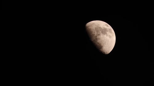 Moon at Night on Black Sky