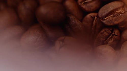 Roasted Coffee Beans Macro Close Up Studio Shot