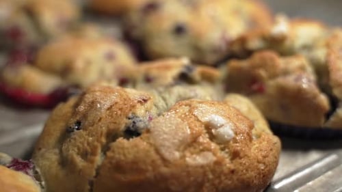 Close Up of Freshly Baked Berry Muffins