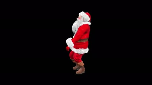 Animated Santa Claus Character Walking with Alpha Channel