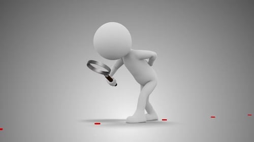 3D Man Searching For Clues B Loop