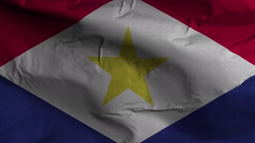 Realistic Saba Flag Waving Loop Animation