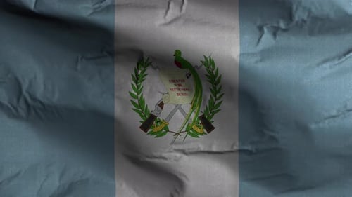 Waving Guatemala Flag Animation with Realistic Fabric Texture