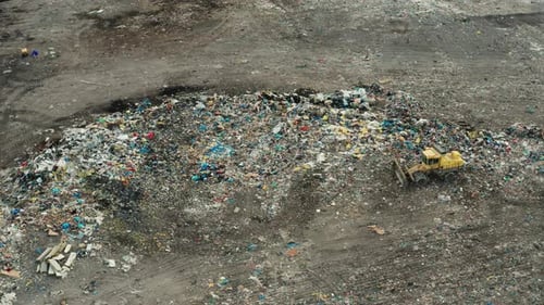 Aerial View of a Vast Urban Landfill