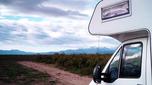 Camper Camp On Nature In Spain