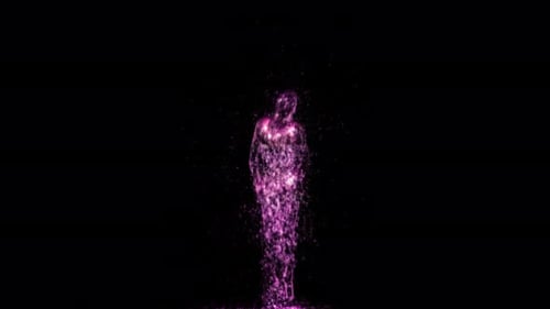 Sparkling Particle Dancer Silhouette Motion Graphics