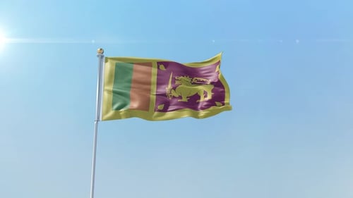 Sri Lanka National Flag Waving with Realistic 3D Animation