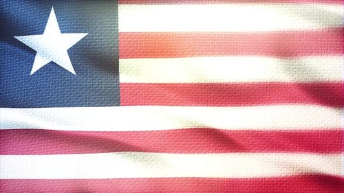 Realistic Waving Flag of Liberia Loop