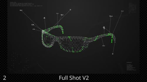 Futuristic Eyewear Wireframe Build HUD Animation