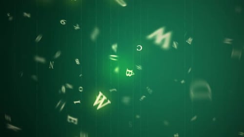Glowing Kinetic Typography Characters and Numbers Animated Background