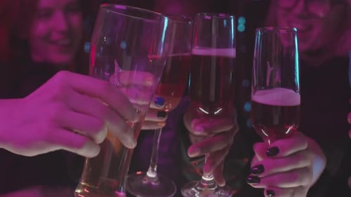 Friends Celebrating with a Toast at Party