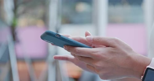 Close up Of Woman Finger Touch on Cellphone