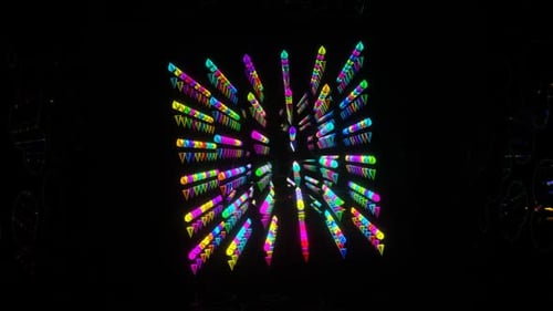 Abstract Cube Of Abstract Neon Shapes 02