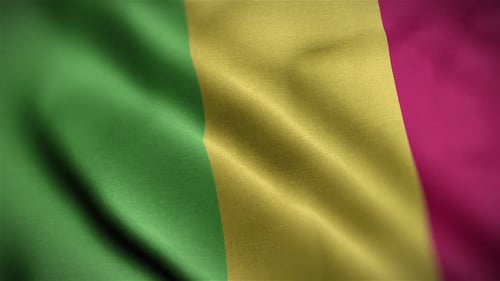 Mali National Flag Waving Loop Background