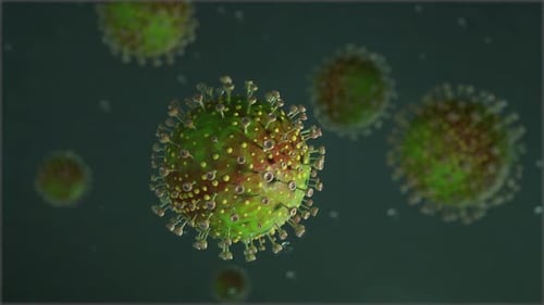 Animated Microscopic Virus Cell Particle Flow