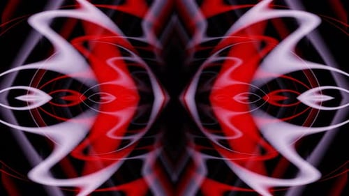 Red White Fantasy of Endless Looped Abstract Pattern