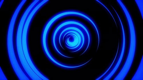 Animación abstracta del túnel de neón ligero formado por coloridos anillos móviles