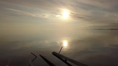 Lake On Sunset. Forward Movement