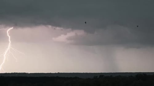 Lightning Flash in Storm Clouds