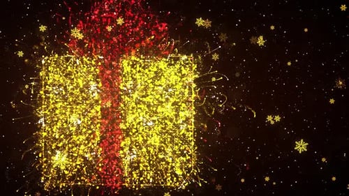 Festive Sparkling Christmas Gift Box Particle Background Animation