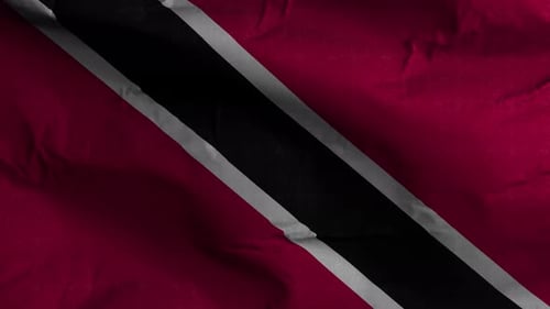 Realistic Waving Flag of Trinidad and Tobago Loop Animation