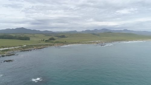 Aerial view of the ocean coast