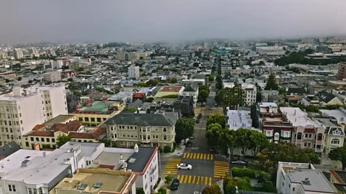 Paisaje urbano de San Francisco con casas