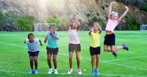 School kids having fun in playground