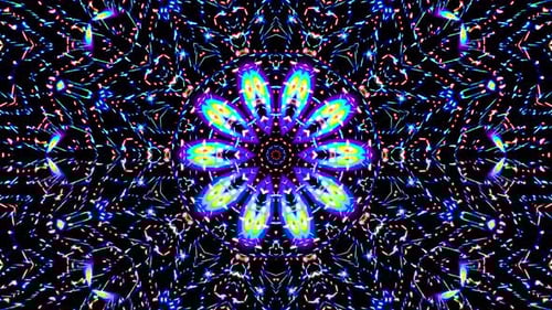 Vibrant Abstract Geometric Kaleidoscope Pattern Animation Background