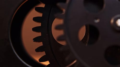 Metal Gears Turning Close Up