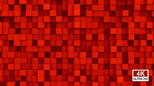 Abstract Red Cube Grid Motion Background