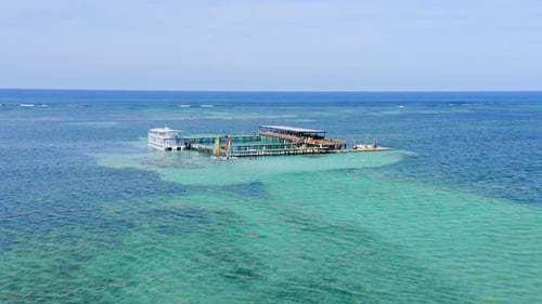 Ocean Adventures Punta Cana In The Middle Of The Caribbean Sea. Tourist Attraction In The Dominican