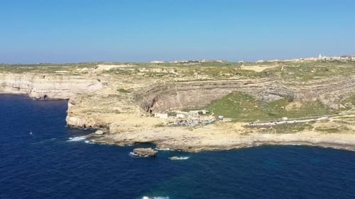 Aerial view of the island Gozo in Malta