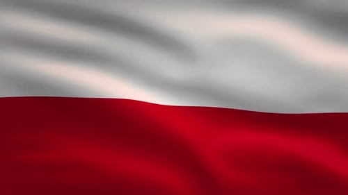 Realistic Waving Poland Flag Loop Background