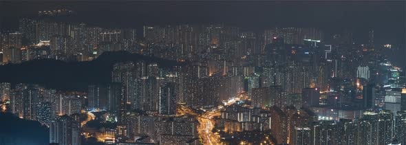 Hong Kong, China, Timelapse - The Buildings at night