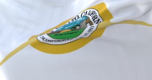 Realistic City of Rialto California Flag Waving