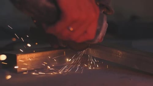 Man Works Circular Saw