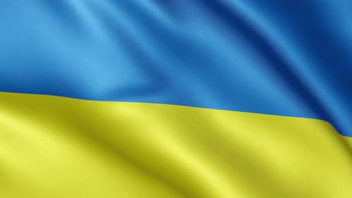 Waving Ukrainian Flag Seamless Loop